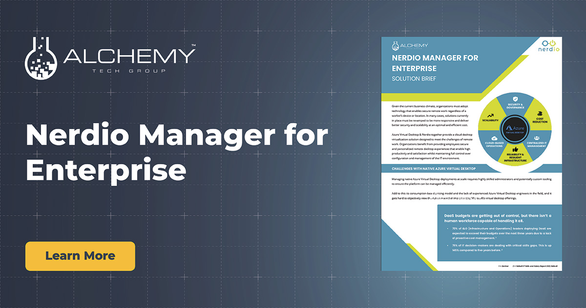 Nerdio Manager for Enterprise | Alchemy Technology Group